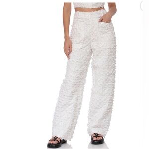 NWOT Avec Les Filles White Wide Leg Pants